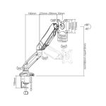 Soporte para monitor Techly ICA-LCD 514 de 27 pulgadas en color negro, diseñado para escritorio.