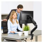 Soporte para monitor Techly ICA-LCD 514 de 27 pulgadas en color negro, diseñado para escritorio.