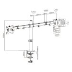 Soporte para monitor Techly ICA-LCD 582-D, 32 pulgadas, color negro, para escritorio