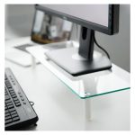 Soporte para monitor de escritorio Techly ICA-MS 461, transparente, ajustable para monitores de hasta 32 pulgadas