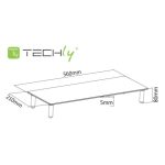 Soporte para monitor de escritorio Techly ICA-MS 461, transparente, ajustable para monitores de hasta 32 pulgadas