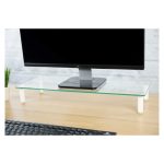Soporte para monitor de escritorio Techly ICA-MS 461, transparente, ajustable para monitores de hasta 32 pulgadas