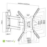 Techly ICA-PLB 136E soporte para TV de hasta 55 pulgadas en color negro, ajustable y robusto