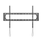 Soporte para TV Techly ICA-PLB 369F en color negro, con altura ajustable de hasta 3,05 metros para pantallas de 120 pulgadas.