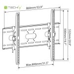 Soporte de TV Techly ICA-PLB 890, negro, para pantallas de hasta 2,03 m (80 pulgadas), SKU ICA-PLB 890, resistente y ajustable