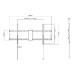 Soporte para TV de Techly modelo ICA-PLB 948F, compatible con televisores de hasta 90 pulgadas, altura ajustable hasta 2,29 metros, color negro.