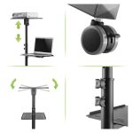 Techly soporte para ordenador portátil, color negro ajustable, modelo ICA-TB TPM-10