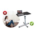 Soporte para ordenador portátil Techly ICA-TB TPM-2 en colores negro y plata, ideal para ajustar la altura y mejorar la ergonomía. SKU: ICA-TB TPM-2
