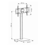 Soporte de TV Techly ICA-TR11 ajustable en negro y plata para pantallas de hasta 70 pulgadas. SKU: ICA-TR11