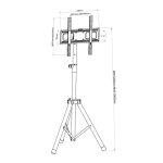 Soporte para pantalla de señalización Techly ICA-TR17T2 de 60 pulgadas en color negro, ideal para montar televisores y monitores grandes con estructura duradera y estable. SKU: ICA-TR17T2