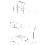 Soporte para TV Techly ICA-TR21, apto para televisores de 55 pulgadas, color negro, modelo ICA-TR21