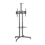 Techly ICA-TR216T soporte para TV de 70 pulgadas en color negro, adecuado para televisores grandes con montaje robusto y elegante
