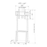 Soporte Techly ICA-TR33 para pantalla de señalización de 70 pulgadas en color negro, SKU ICA-TR33