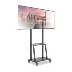 Soporte para TV Techly ICA-TR3390 de 70 pulgadas en color negro, adaptable y ajustable. SKU: ICA-TR3390