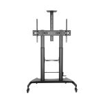 Soporte negro Techly ICA-TR36 para pantalla de señalización de 100 pulgadas, ideal para pantallas grandes. SKU: ICA-TR36