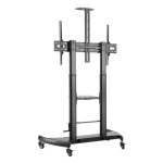 Soporte negro Techly ICA-TR36 para pantalla de señalización de 100 pulgadas, ideal para pantallas grandes. SKU: ICA-TR36