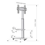 Soporte Techly ICA-TR3SL para pantalla de señalización de 70 pulgadas, color plata, SKU ICA-TR3SL
