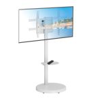 Soporte para TV Techly ICA-TR55, 2,18 metros de altura, color blanco, ideal para pantallas de hasta 86 pulgadas, SKU ICA-TR55