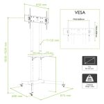 Soporte para TV Techly ICA-TR6, compatible con televisores de hasta 165,1 cm (65 pulgadas) en color negro. SKU ICA-TR6