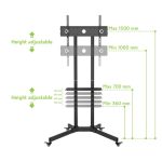 Soporte para TV Techly ICA-TR6, compatible con televisores de hasta 165,1 cm (65 pulgadas) en color negro. SKU ICA-TR6