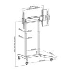 Soporte para TV Techly ICA-TR68M de 100 pulgadas en color negro, ideal para pantallas grandes, SKU ICA-TR68M