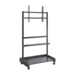 Soporte para TV Techly ICA-TR701, diseñado para televisores de hasta 86 pulgadas, altura de 2,18 metros, color negro. SKU: ICA-TR701