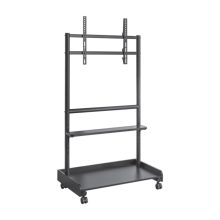 Soporte para TV Techly ICA-TR701, diseñado para televisores de hasta 86 pulgadas, altura de 2,18 metros, color negro. SKU: ICA-TR701