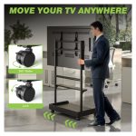 Soporte para TV Techly ICA-TR701, diseñado para televisores de hasta 86 pulgadas, altura de 2,18 metros, color negro. SKU: ICA-TR701