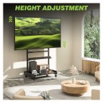 Soporte para TV Techly ICA-TR701, diseñado para televisores de hasta 86 pulgadas, altura de 2,18 metros, color negro. SKU: ICA-TR701