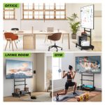 Soporte para TV Techly ICA-TR701, diseñado para televisores de hasta 86 pulgadas, altura de 2,18 metros, color negro. SKU: ICA-TR701