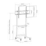 Techly soporte para TV de hasta 2,29 m, color negro, compatible con televisores de 90 pulgadas, SKU ICA-TR74