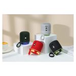 Altavoz portátil de Techly color rojo, potencia de 5W. SKU: ICASBL94RE