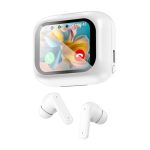 Vista de los auriculares Techly True Wireless Stereo modelo ICC SB-BLT08W de color blanco, ideales para llamadas y música