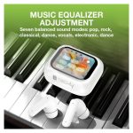 Vista de los auriculares Techly True Wireless Stereo modelo ICC SB-BLT08W de color blanco, ideales para llamadas y música