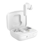 Vista de los auriculares Techly True Wireless Stereo modelo ICC SB-BLT08W de color blanco, ideales para llamadas y música
