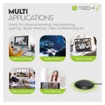 Micrófono Techly ICC SH-21 negro diseñado para conferencias y reuniones, SKU ICC SH-21