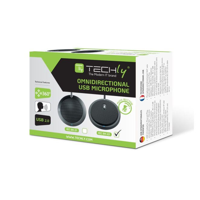 Techly ICC SH-22 micrófono Negro Micrófono para conferencias 1 Micrófono Techly ICC SH-22 Negro para conferencias