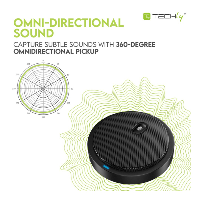 Techly ICC SH-22 micrófono Negro Micrófono para conferencias 3 micrófono para reuniones y conferencias