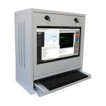 Vista frontal del armario rack de pared Techly Gris modelo ICRLIM10SV con una capacidad de 10U