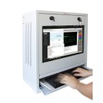 Vista frontal del armario rack de pared Techly Gris modelo ICRLIM10SV con una capacidad de 10U