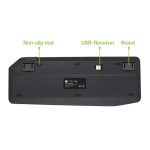 Teclado Techly Universal con RF Wireless y Bluetooth, disposición QWERTY en inglés de EE. UU., color negro. SKU: ICTB9801TB