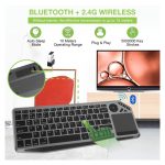 Teclado Techly Universal con RF Wireless y Bluetooth, disposición QWERTY en inglés de EE. UU., color negro. SKU: ICTB9801TB