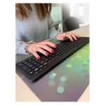 Techly teclado inalámbrico para hogar u oficina, modelo ICTWC006-US, con diseño QWERTY en inglés y color negro