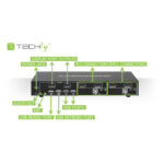 Techly IDATA DP-KVM2 interruptor KVM negro con capacidad de gestión para dos monitores y conexión DisplayPort, SKU IDATA DP-KVM2