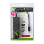 Imagen de la base para portátil Techly IDATA USB-ETGIGA-3C2 con replicador de puertos USB 3.2 Gen 1 Type-C en color negro