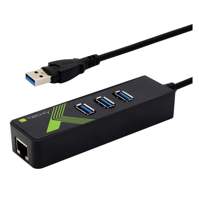 Techly IDATA USB-ETGIGA-3U2 base para portátil y replicador de puertos USB 3.2 Gen 1 (3.1 Gen 1) Type-A Negro 2 Techly IDATA USB-ETGIGA-3U2 replicador de puertos