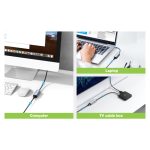 Base para portátil Techly con replicador de puertos alámbrico USB 3.2 Gen 1 Type-A en color negro y plata, SKU IDATA USB-ETGIGA-AA