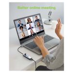 Base para portátil Techly IDATA USB-ETGIGA3AA con replicador de puertos alámbrico USB 3.2 Gen 1 Type-A en colores negro y plata.