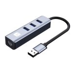 Base para portátil Techly IDATA USB-ETGIGA3AA con replicador de puertos alámbrico USB 3.2 Gen 1 Type-A en colores negro y plata.