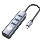 Techly IDATA USB-ETGIGA3CA base para portátil y replicador de puertos alámbrico con USB 3.2 Gen 1 Type-A y Type-C en color negro y plata, SKU IDATA USB-ETGIGA3CA